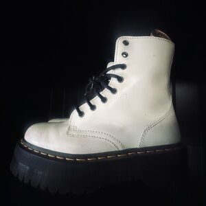 Dr. Martens White Boots with Black Accents